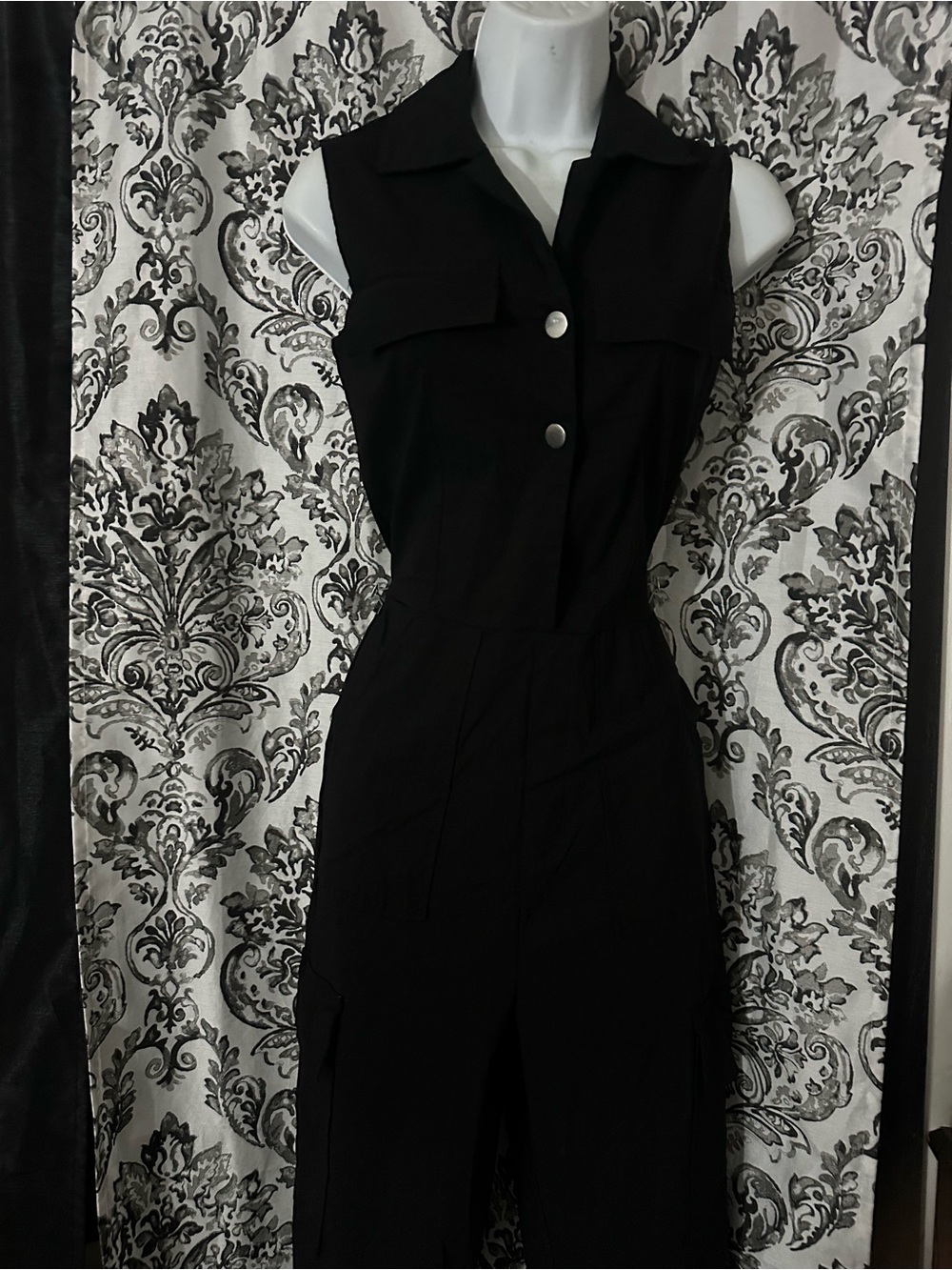 #12 Sleeveless Black Shirt-Jump Jumpsuit - Classic Black